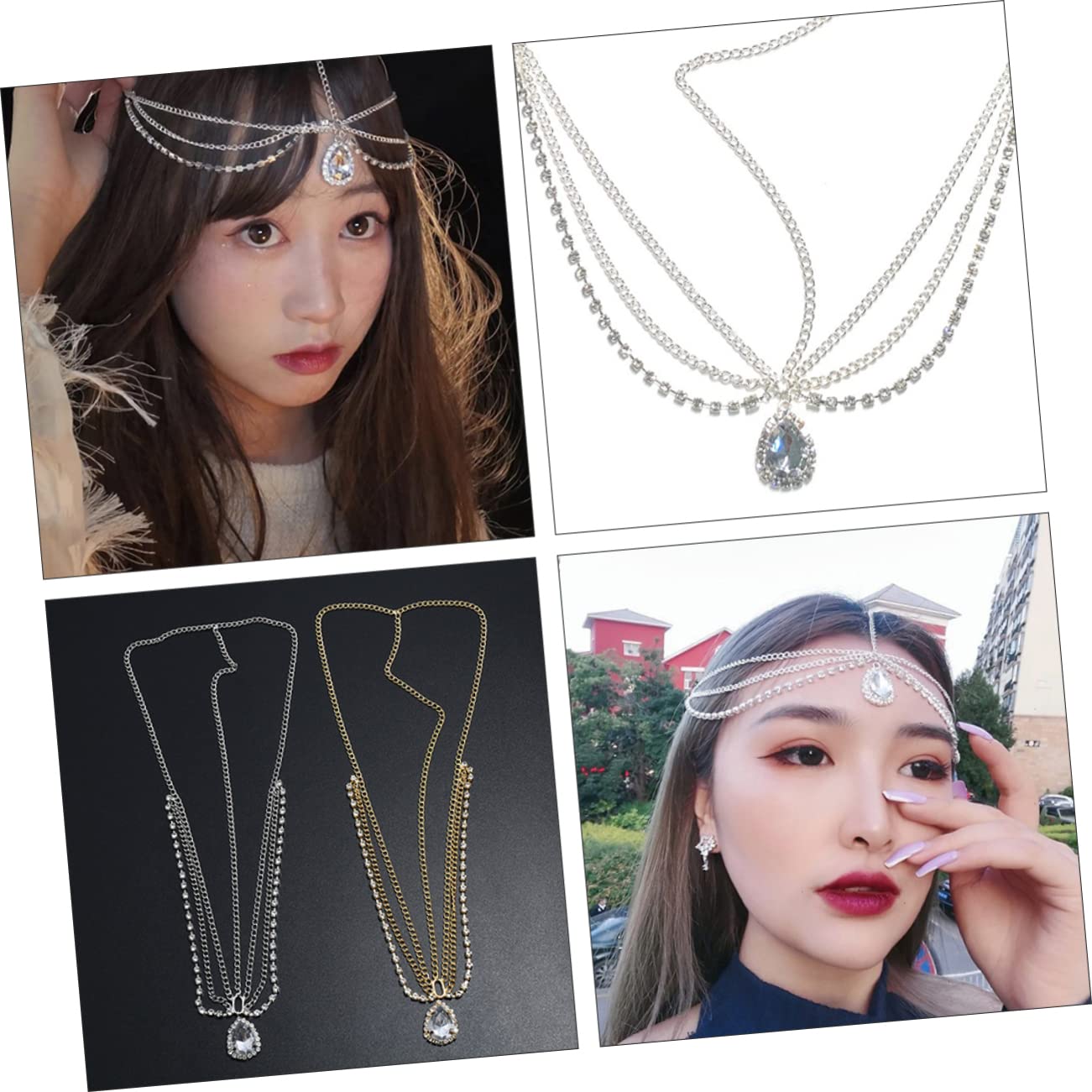 FOMIYES Lot De 3 Bijoux De Cheveux Scintillants Pour Femmes Pour Halloween Festivals 4 Pièces X 3