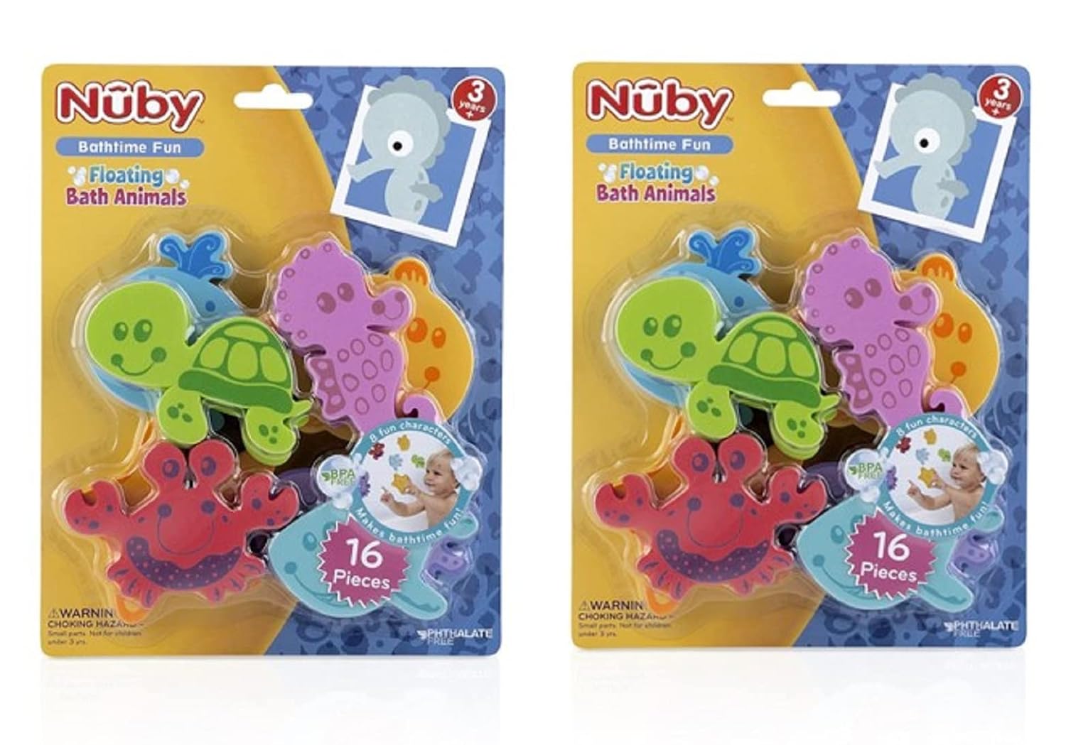 Nuby 32 Piece Bath Tub Foam, Animal Characters (2 Pack)