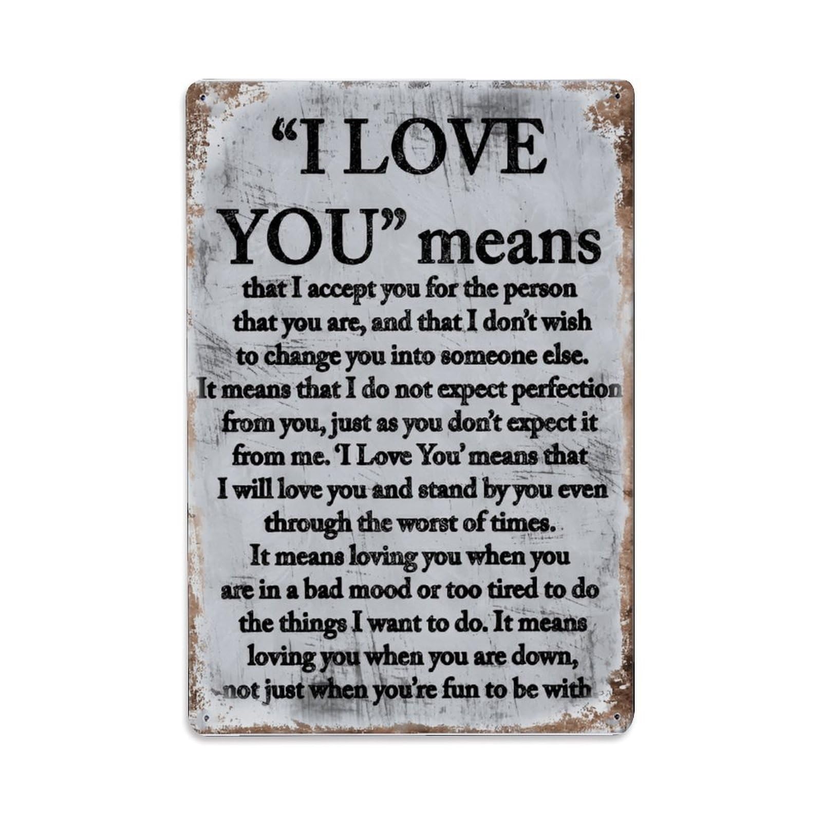 Ldfuieksufg Style Vintage Love Quote Rustic Metal Wall Sign Vintage Aluminium Metal Sign, Retro Wall Decor For Home, Bar, Garage & Farmhouse 30X20cm