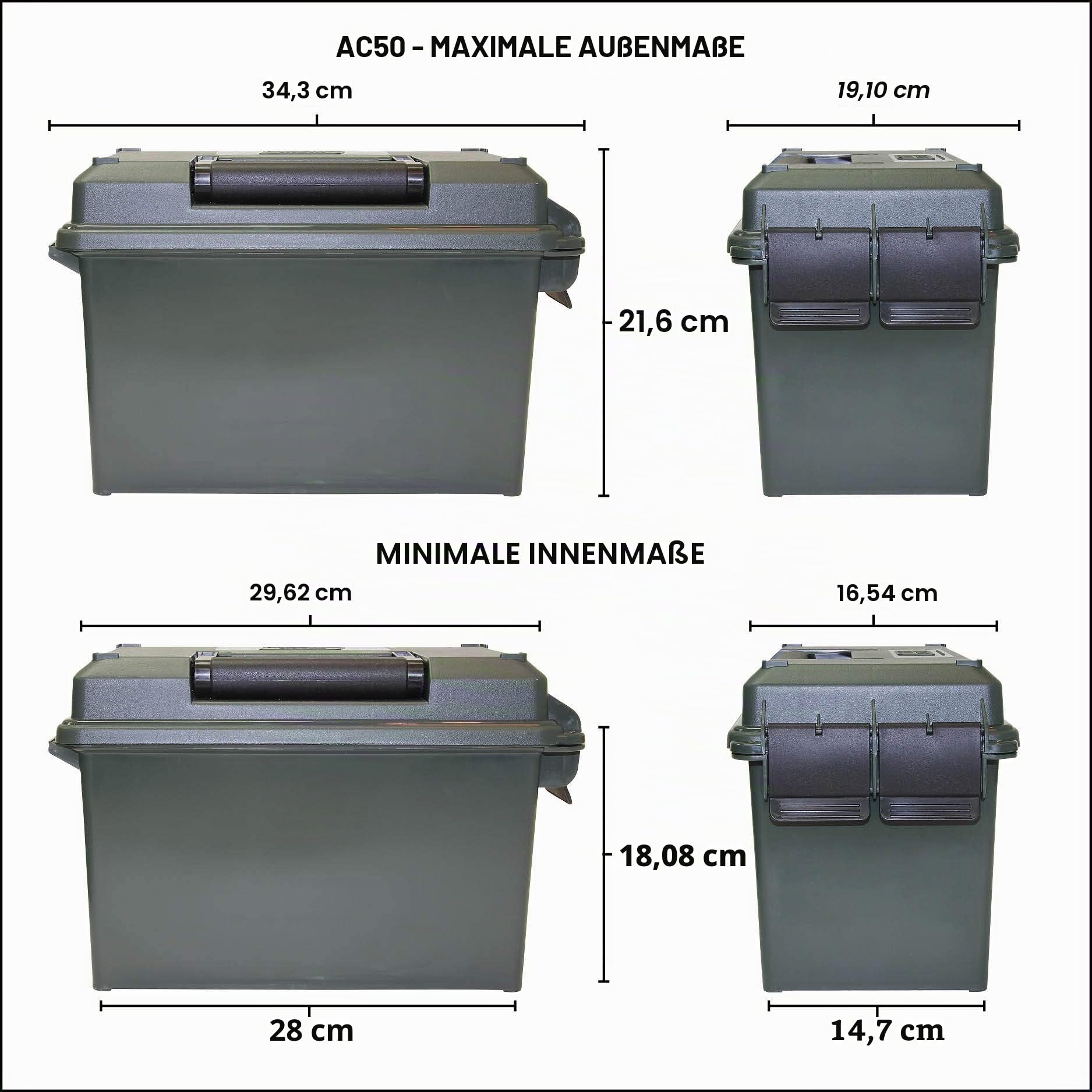 Munitionskiste Rothco Plastik MTM 50 Cal., Ansicht 5