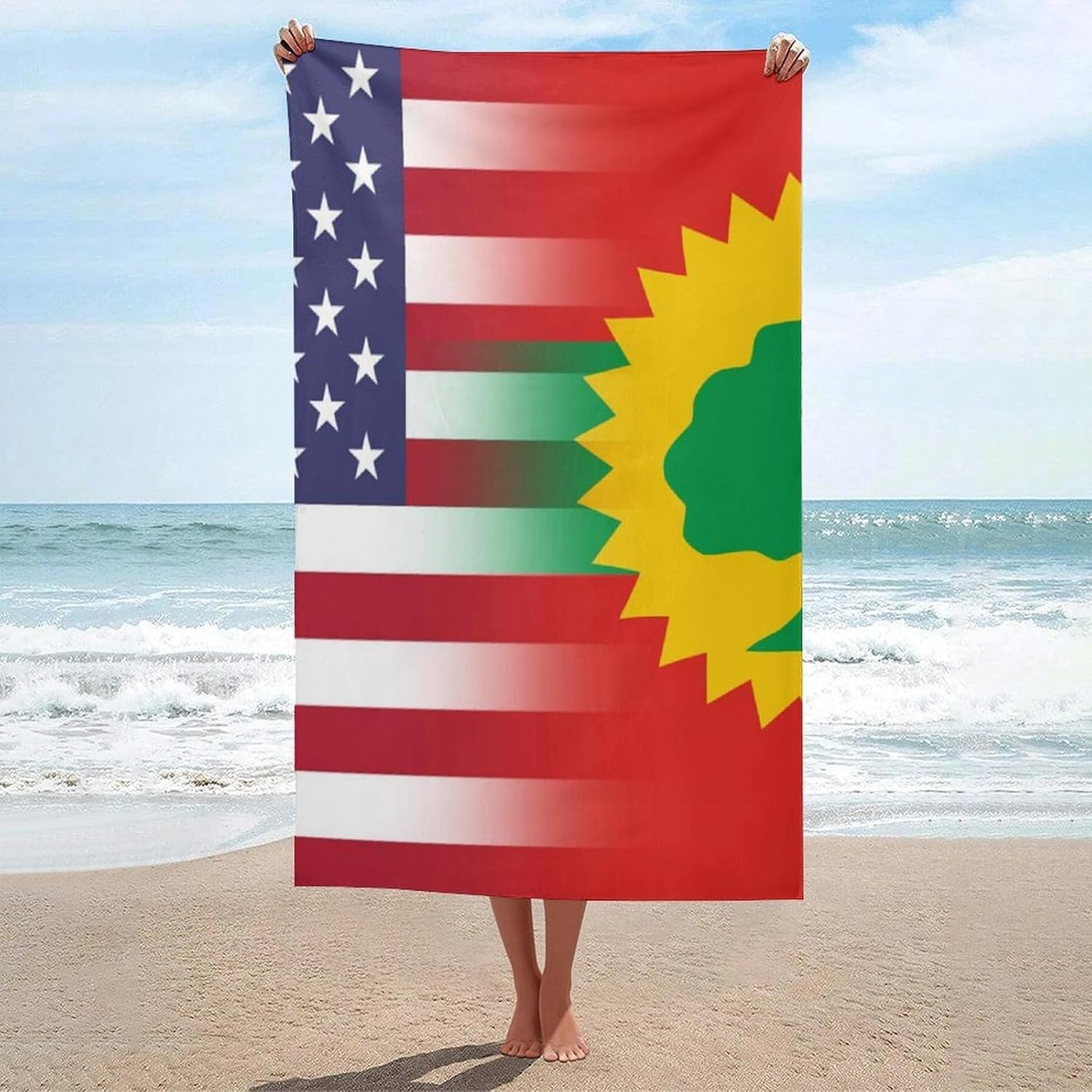 U.S.A Oromo Liberation Front Flag Bath Towels Quick Dry Pool Bathroom Beach Towel Yoga Towel for Hotel Guest Spa Gym 130x80cm