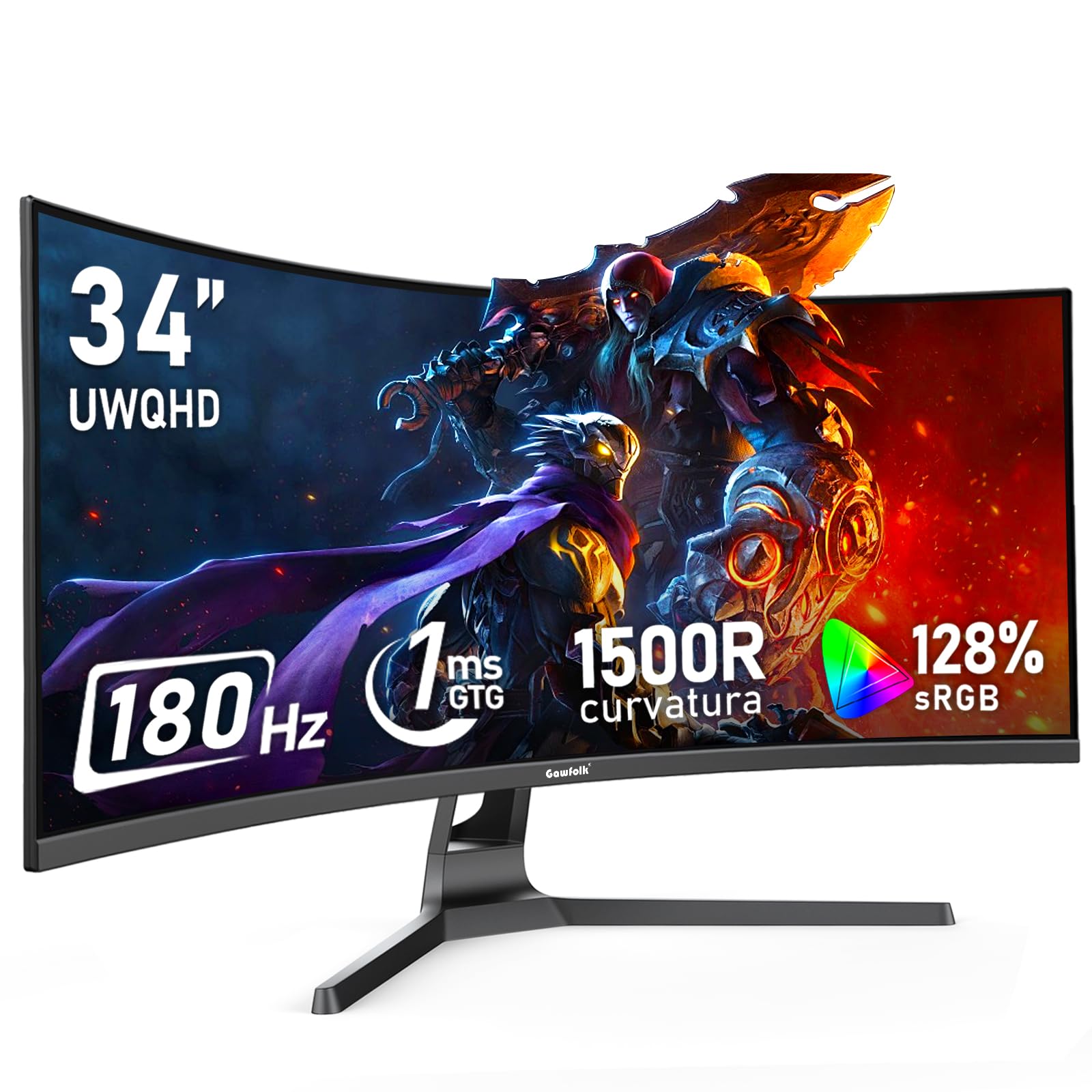 Gawfolk 27 inch IPS 2K QHD (2560×1440) Computer Monitor 75Hz Gaming PC Screen, 1ms，Adaptive Sync,100% sRGB, 1.07 Billion Colours,DisplayPort 1.4、 HDMI2.0, Built-in speaker- Black — view 13