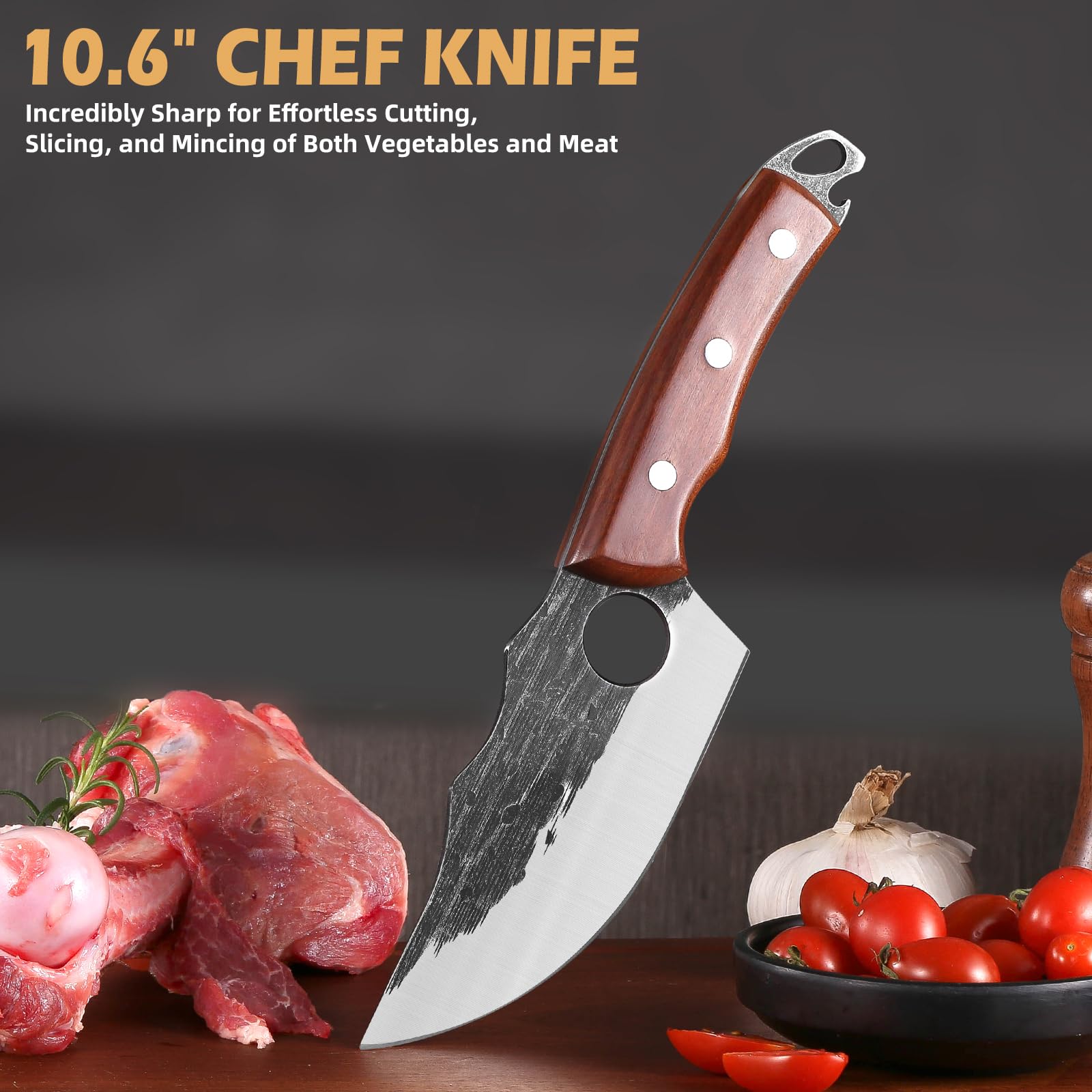 Hand Forged Chef Knife Set - 3 Piece -3
