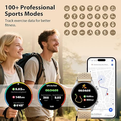 Miniatura 7 de Relojes de fitness para hombres y mujeres con GPS, monitor de frecuencia cardíacasueño, reloj inteligente de 1.43 pulgadas, AMOLED Touchsreen, 3ATM