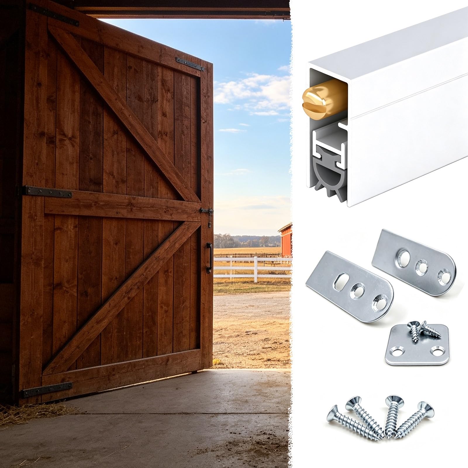 Paraspifferi Sottoporta Guarnizione Inferiore Automatica Scomparsa Lega di Alluminio | Antipolvere Personalizzabile, Fermaspifferi Porte Resistenti, Blocca Rumore Luce Porte Legno Tipo Fienil(91cm(35 3/4"))