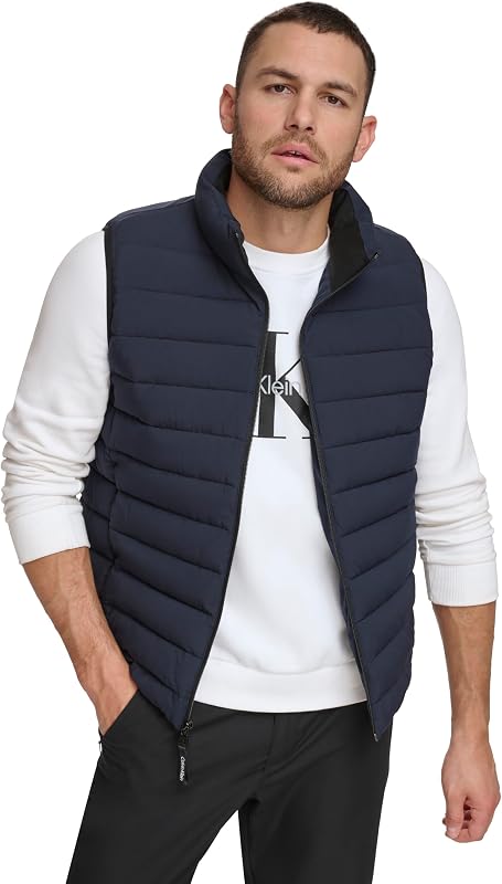 Calvin Klein Men's Lightweight Insulated Quilted Zip Front Puffer Vest
