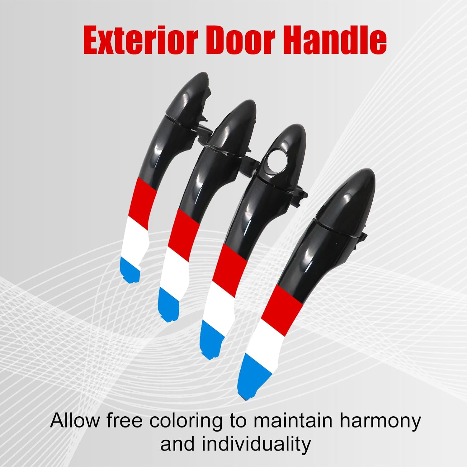 FZJDSD 4PCS Exterior Outside Door Handle Primed Black Front Rear Left Right 82651-3W000, 82652-3W020, 82661-3W000, 82662-3W020 Compatible with Kia Sportage 2011-2016