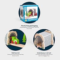 Vista 3 de Bigjigs Rail Túnel de piedra gris: otras marcas principales de rieles de madera son compatibles