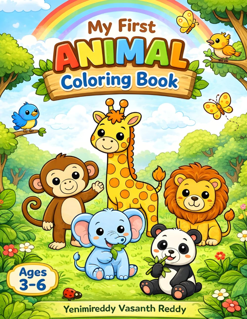 Colorful Animals: Fun Coloring Book for kids Aged 3 to 6: Fun and Easy Animal Coloring Pages to Boost Creativity, Learning, and Motor Skills for Preschool and Kindergarten Children