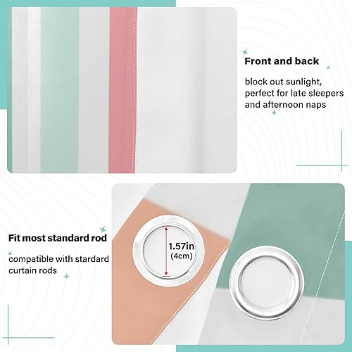 Miniatura 4 de Vertical Stripes Blackout Curtain 84 inches Length Farmhouse Curtains for Window Treatments Curtains for Sliding Glass Door Room Darkening Curtains