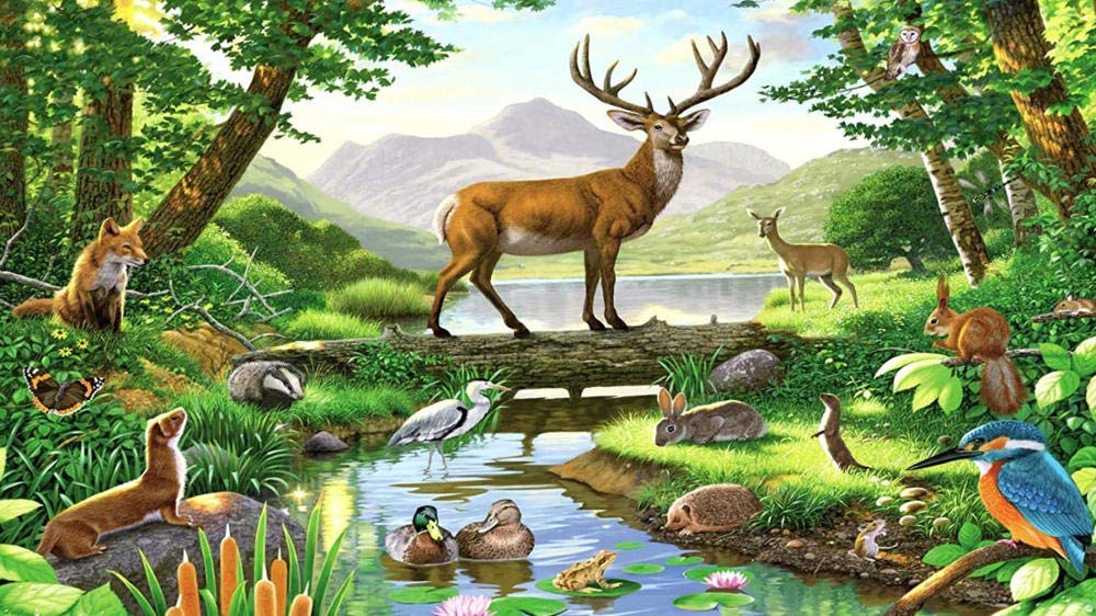 2000 Stück Puzzle für Erwachsene Holzpuzzle Tiere im Wald Puzzles Lernspielzeug Geschenk Spaß Spiel