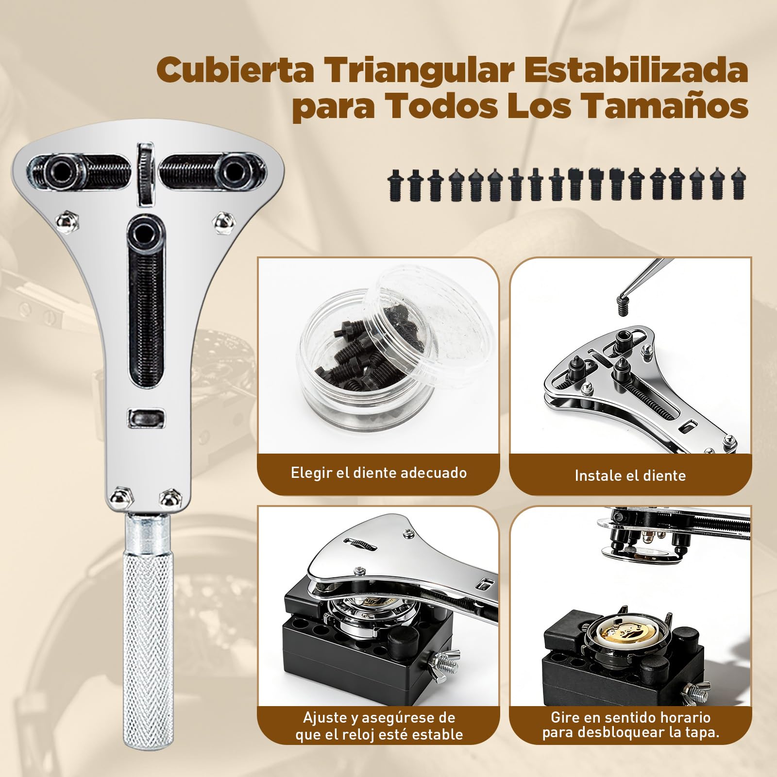 【Versión combinada】Eventronic Kit de Reparación de Relojes+Prensa de Tapa, Juego de Herramientas de Barra de Resorte Profesional, Juego de Herramientas Pasador de Enlace de Banda de Reloj con Estuche
