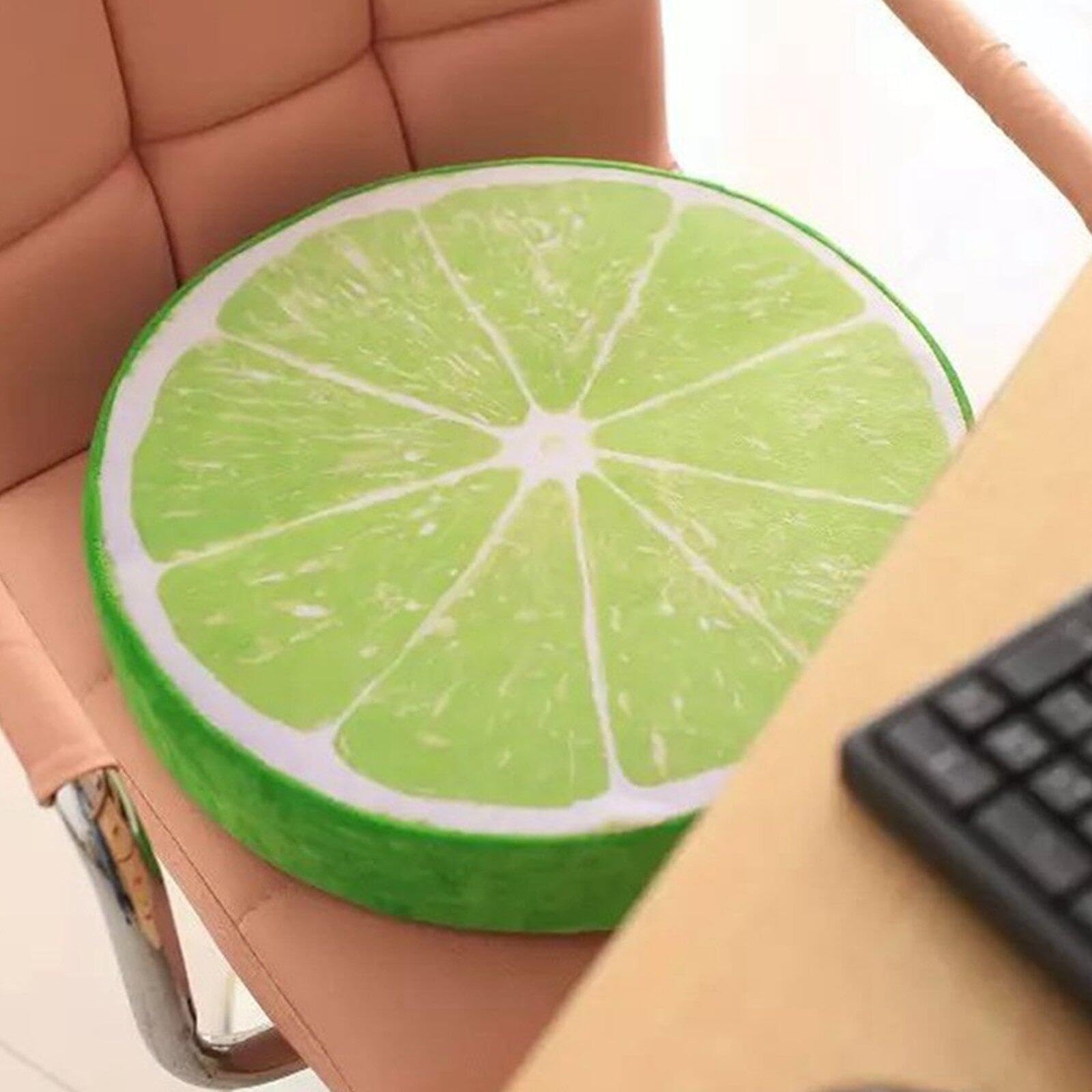 4 Stück Runde Fruchtkissen, Gefüllte Dekokissen 3D Wassermelone Kiwi Orange Zitrone Sitzkissen Dekorativ Kissen Für Schlafzimmer, Wohnzimmer, Büro