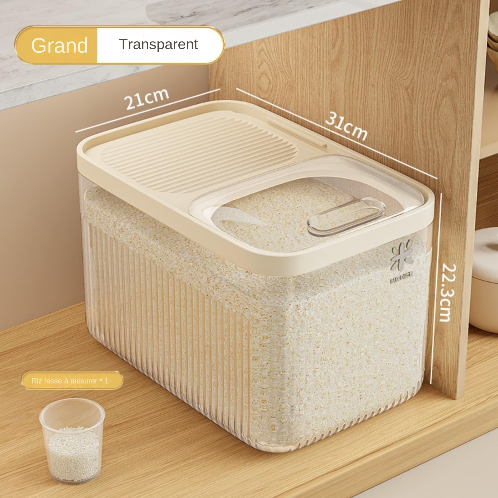 Boite Pour Animaux En Plastique,Capacité 8Kg, Rangement HerméTique Anti-Odeurs, Conteneur Croquettes Chien Et Chats,Pour Aliments, Nourriture Animaux De Compagnie,31X22.3X21CM