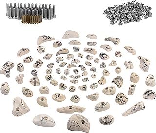 ALPIDEX 80 Presas De Escalada | Incluidos Tornillos, Tuercas Encastrables | Superficie 6-10 m² | Tamaños XL - XS | Juego Completo | Piedras Escalada