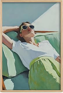 LXLSTORE Vintage Art Painting Pictures Abstract People Pictures Female Poste Funky Victoria Women on Couch 16x24inch Unframed for Cozy Bedroom Living Room Bar Bedroom Home Kitchen Dining Room