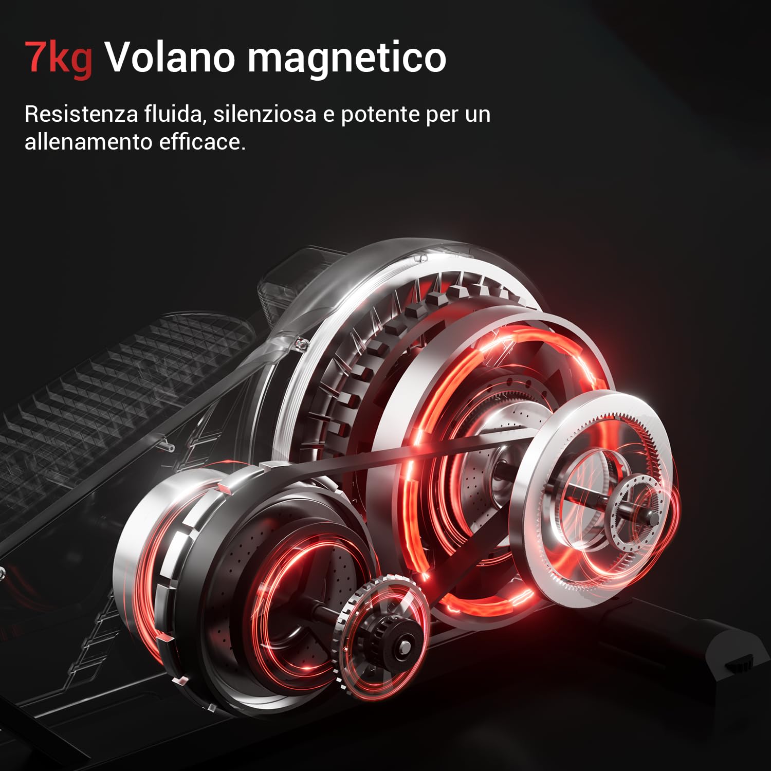 UMAY Elíptica de casa, elíptica Ultra silenciosa con 16 Niveles de Resistencia, zancada de 40 cm, Volante de 7 kg, Asas para frecuencia cardíaca, Pantalla LCD, Carga máxima 159 kg