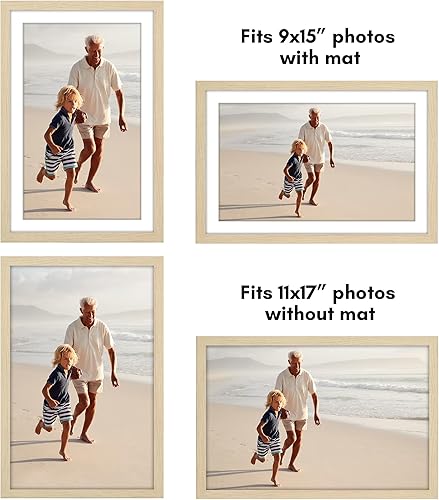 Vista 762 de Americanflat Portarretratos de 5 x 6 pulgadas con plexiglás pulido, juego de 5 portarretratos de 2 x 3 pulgadas con paspartú o para fotos de 5 x 6