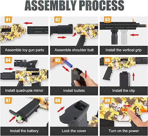 Miniatura 5 de Pistola de juguete realista para pistolas Nerf, dardos de espuma con alcance, 100 balas suaves, rifle de francotirador semiautomático, pistola de