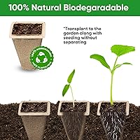 Vista 6 de Bandejas de inicio de plántulas de 288 células con orificios de drenaje, 24 macetas de turba biodegradables, kit de inicio de plántulas, bandejas