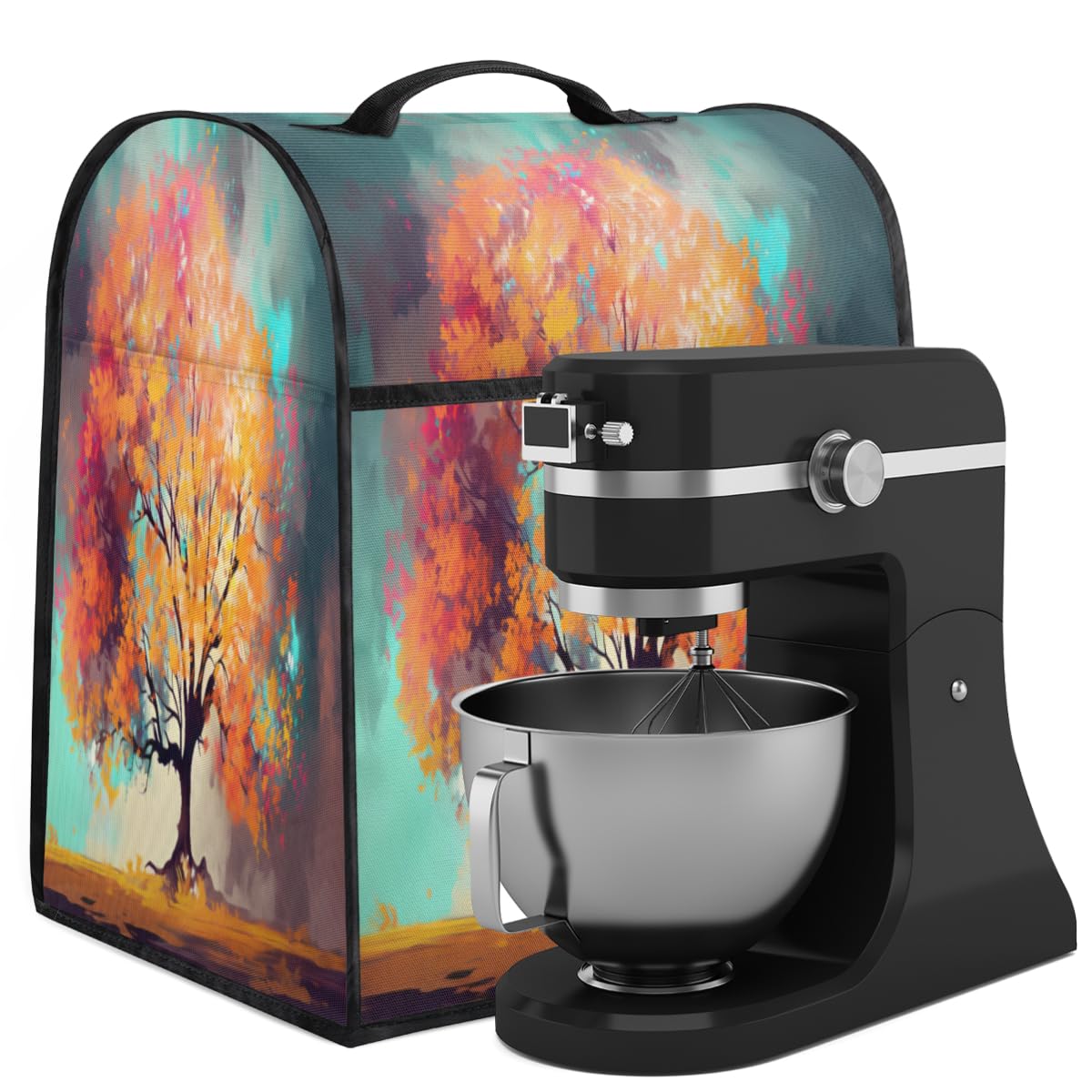 Coffee Maker Cover Autumn Tree Pattern Kitchen Appliance Covers Small Appliance Covers Blender Cover Juicer Cover Dust Covers for Kitchen Appliances with Top Handle and Pockets,Washable,C210