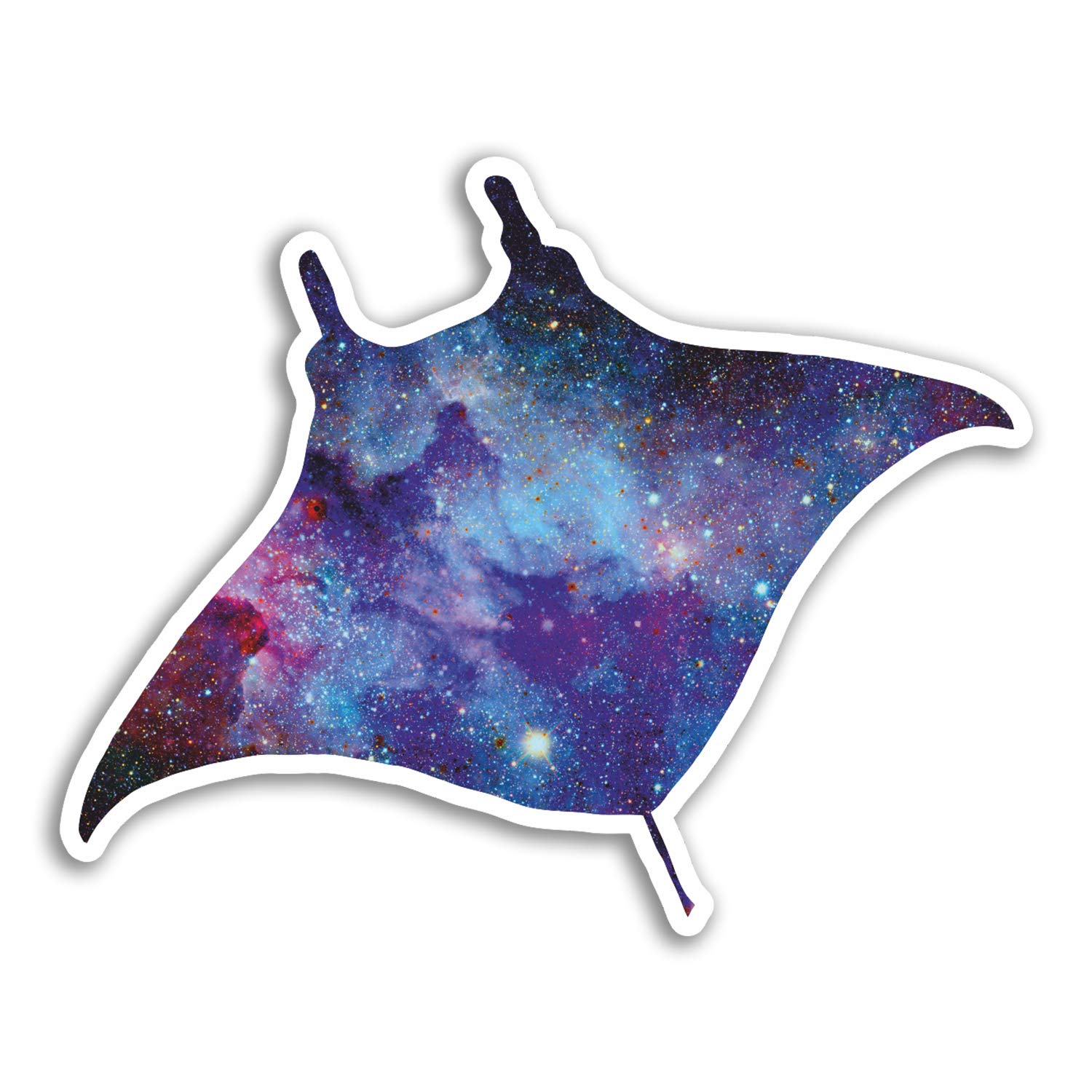 Destination Vinyl Ltd Multi 2 X 10Cm Manta Ray Vinyl Stickers - Space Ocean Sticker Laptop Luggage #18327 (10Cm Wide)