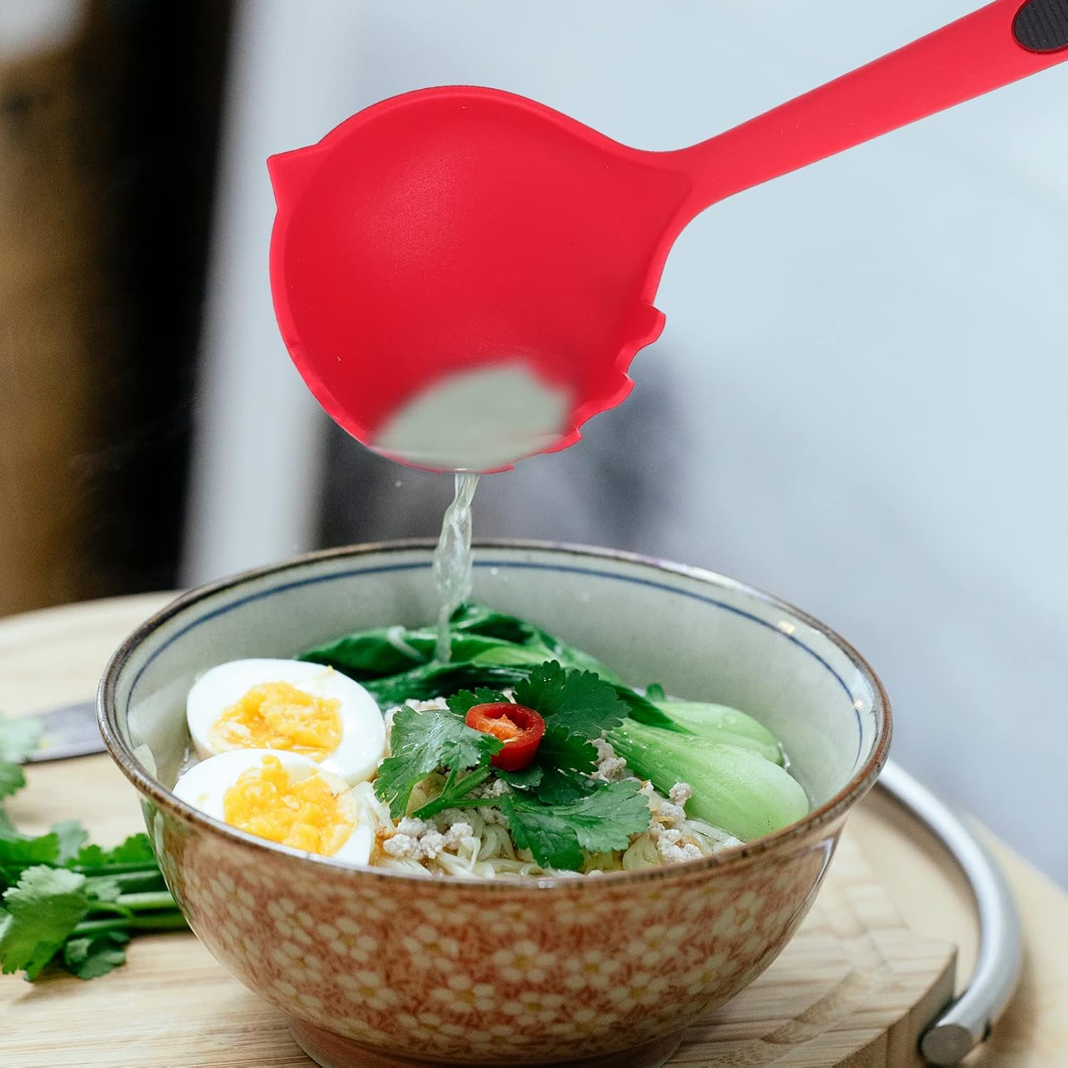 YARDWE Cooking Kitchen Ladle Spaghetti Spoon Silicone Spaghetti Server Fork Noodles Spoon Long Handle Soup Kitchen Gadget Cooking Tool Cooking s