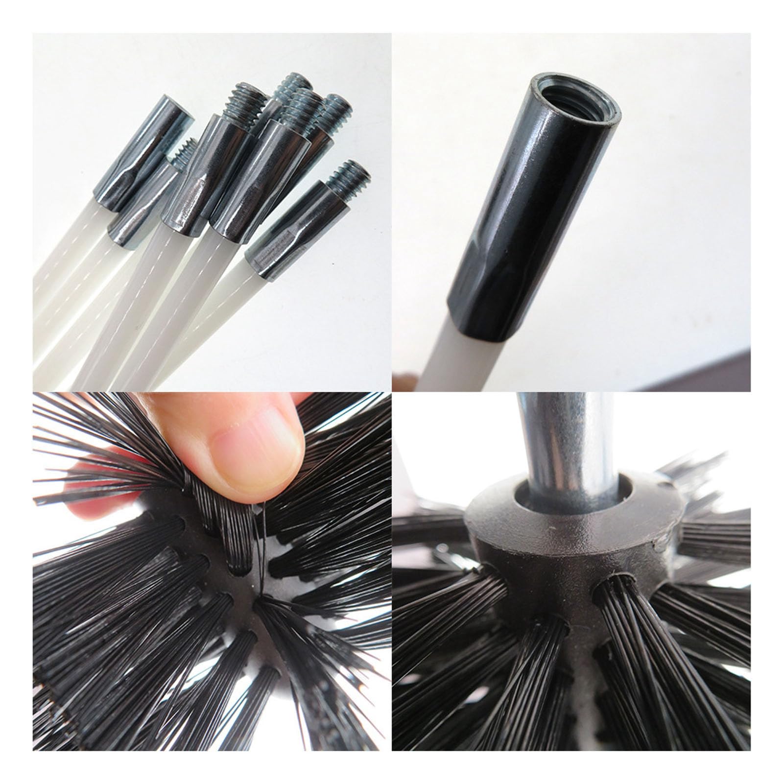 Reinigungsbürste für Kaminrohr, flexible Fusselbürste für Wäschetrockner, mit Sechskantschaften für elektrische Bohrmaschine, effektive und sichere Reinigung