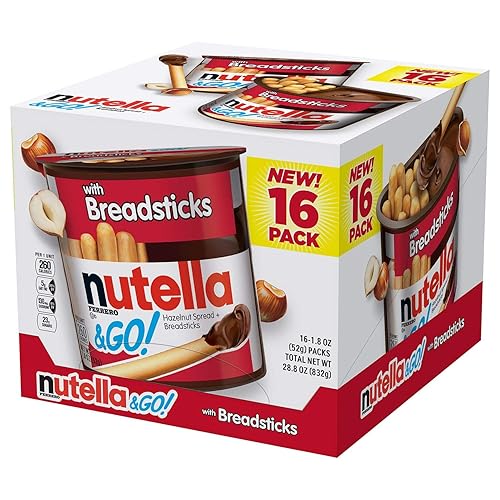& Go Hazelnut Spread with Breadsticks 28.80 oz --16 Pack