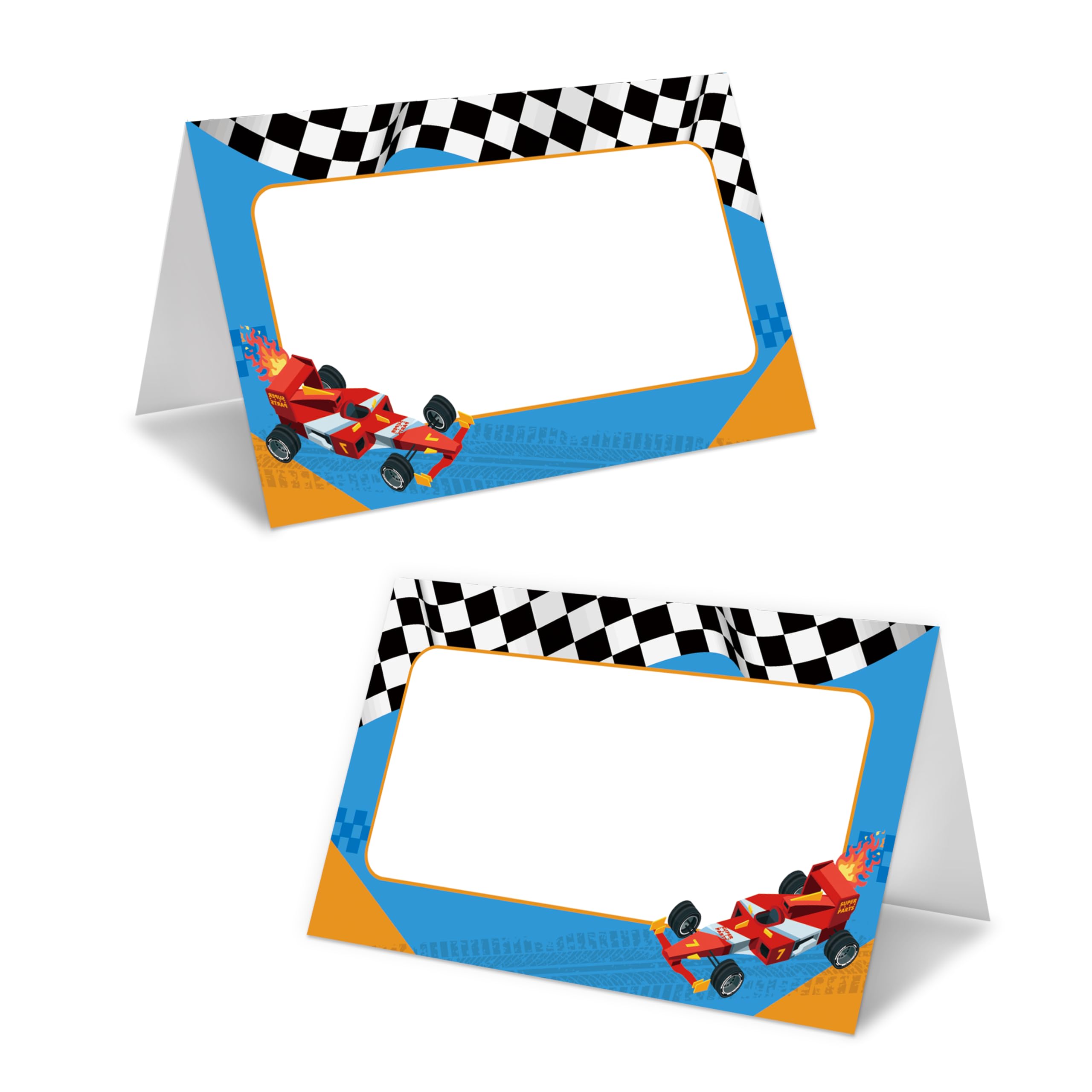Race Cars Place Card For Boys, Racing Car Name Cards For Table Setting, Cars Party Favors Supplies, Car Tent Card Decorations For Baby Shower Kids
