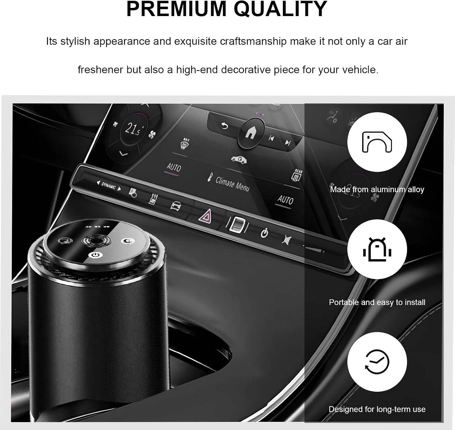 Smart Car Air Freshener, Rechargeable Aroma Diffuser with Starry Sky Projection & Atmosphere Light, 4 Adjustable Modes Air Freshener for Vehicle Home Office, Car Accessories