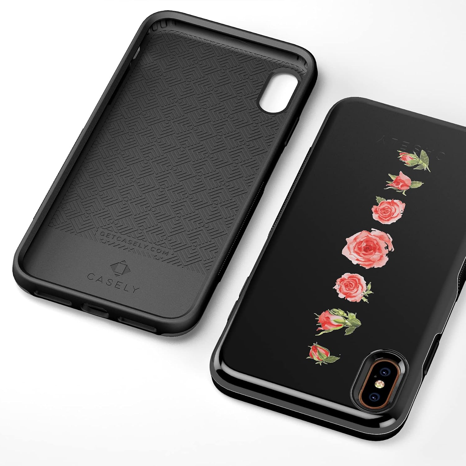 Casely iPhone Xs Max Case | Accept the Rose | Blooming Red Rose Floral | Bold Protective Design