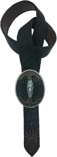 Cinturón Cuadra De Piel De Mantarraya Y Res Color Negro : Amazon.com.mx:  Ropa, Zapatos y Accesorios