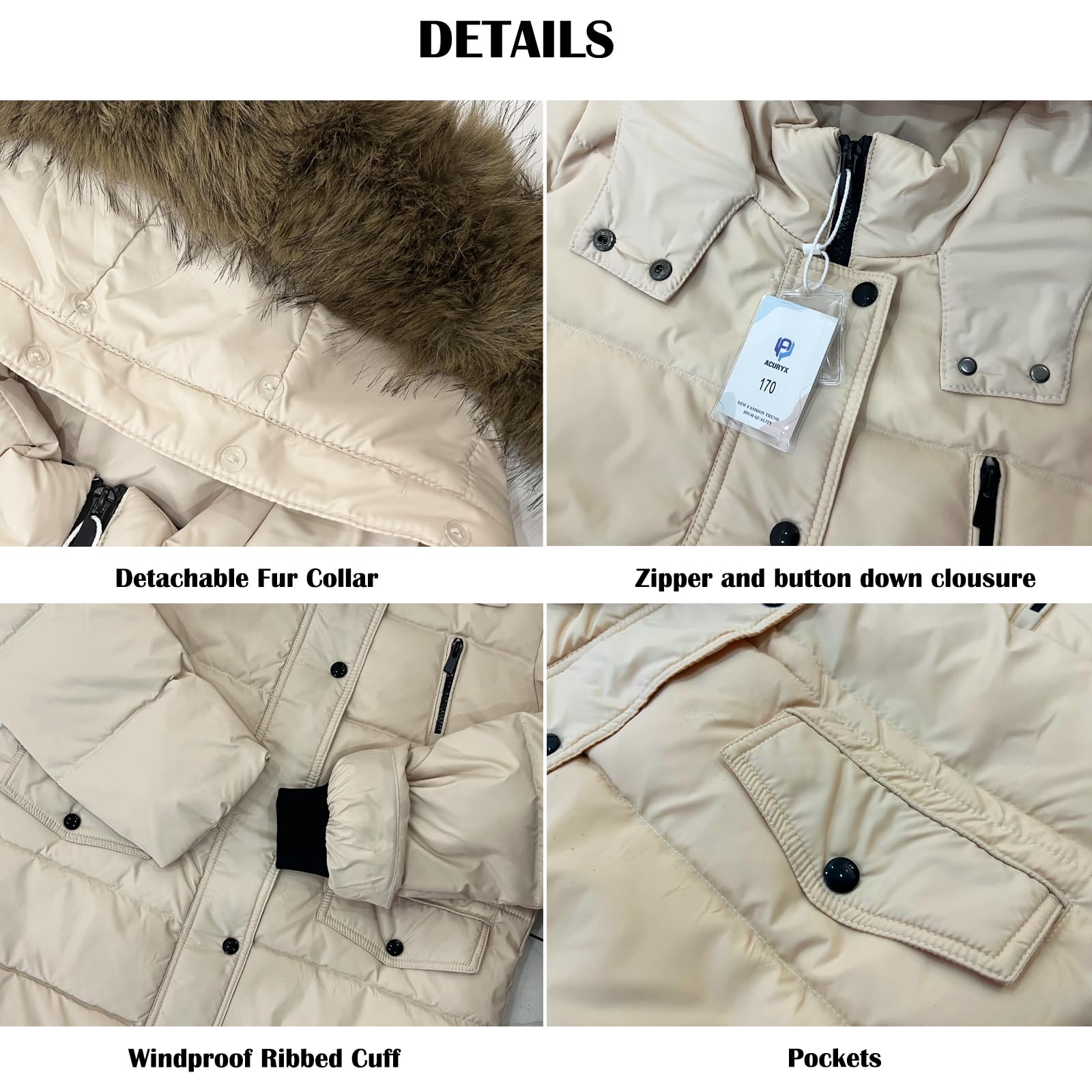 Abrigo Largo Invierno para Niño Niña Chaqueta Plumas con Capucha Ropa de abrigo de Invierno Caliente Acolchada Largo