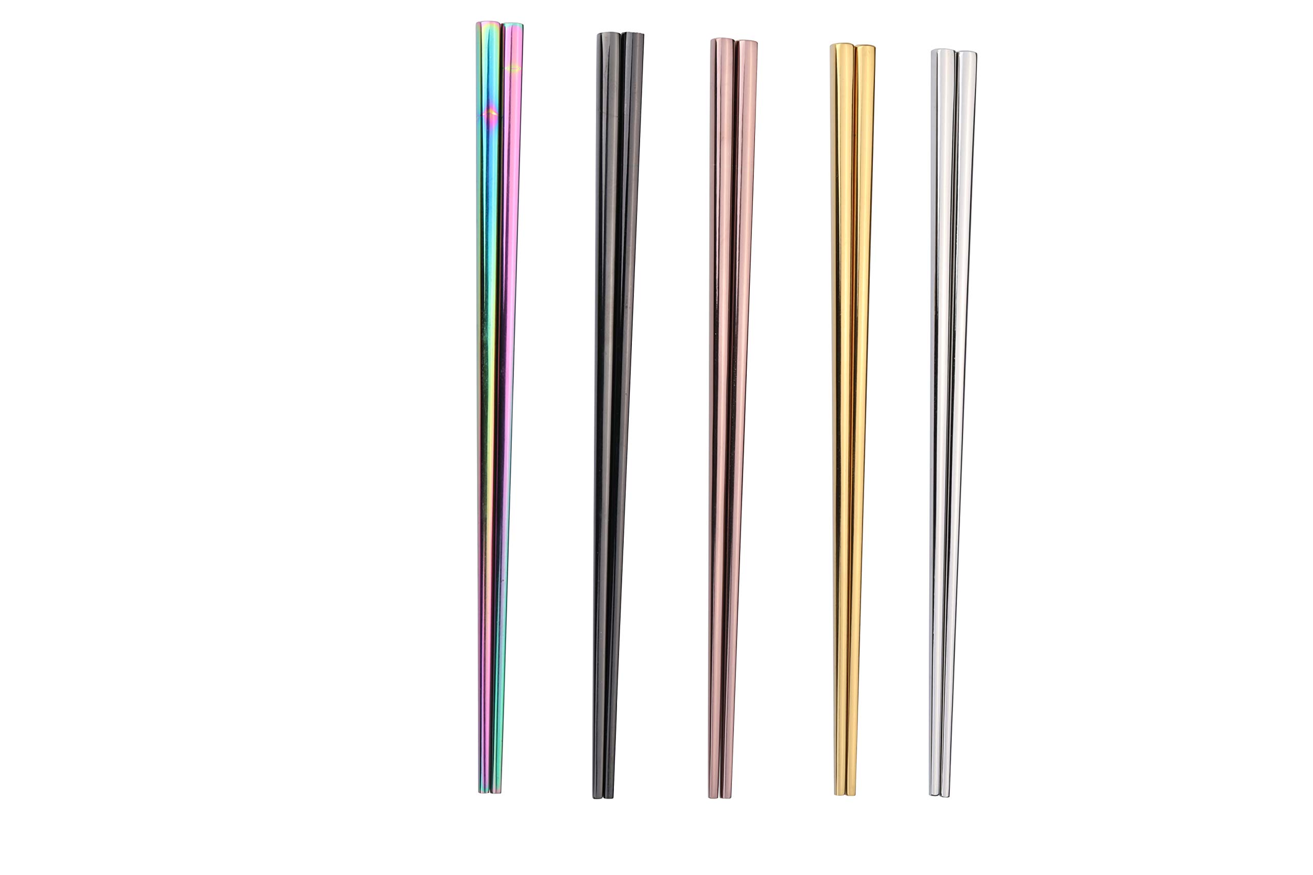 Stainless Steel Chopsticks Set - 5 Pairs Reusable -1 Stainless Steel Chopsticks Set - 5 Pairs Reusable -1