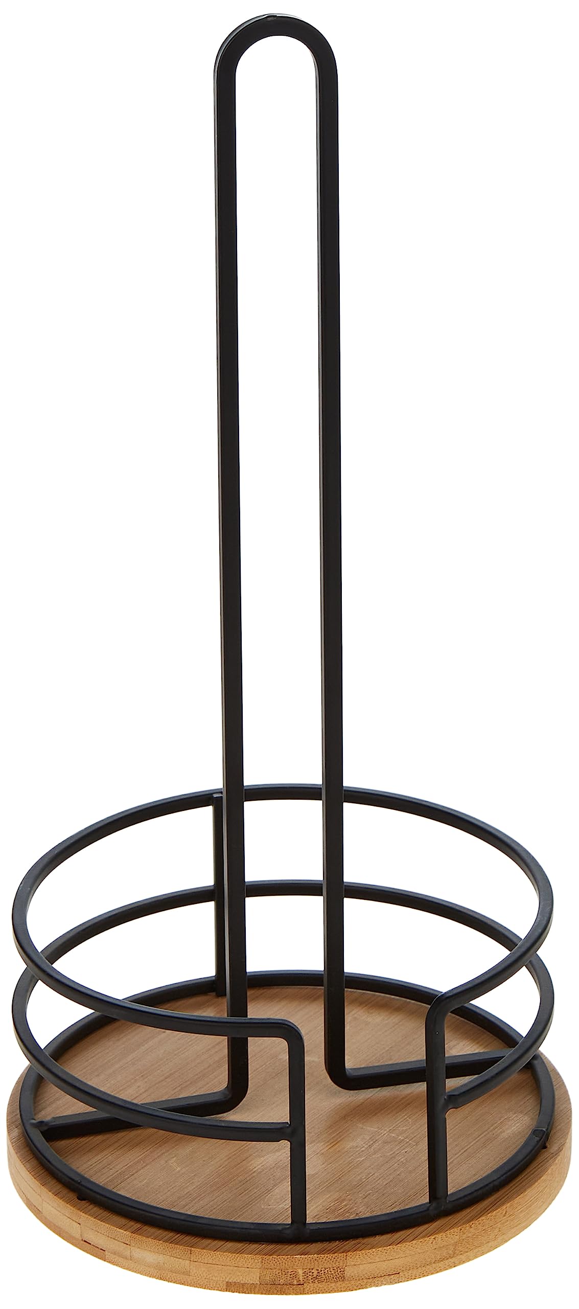 AQ RYU Bamboo Wire Paper Towel Stand, 6.5-Inch x 6.5-Inch x 13-Inch Size