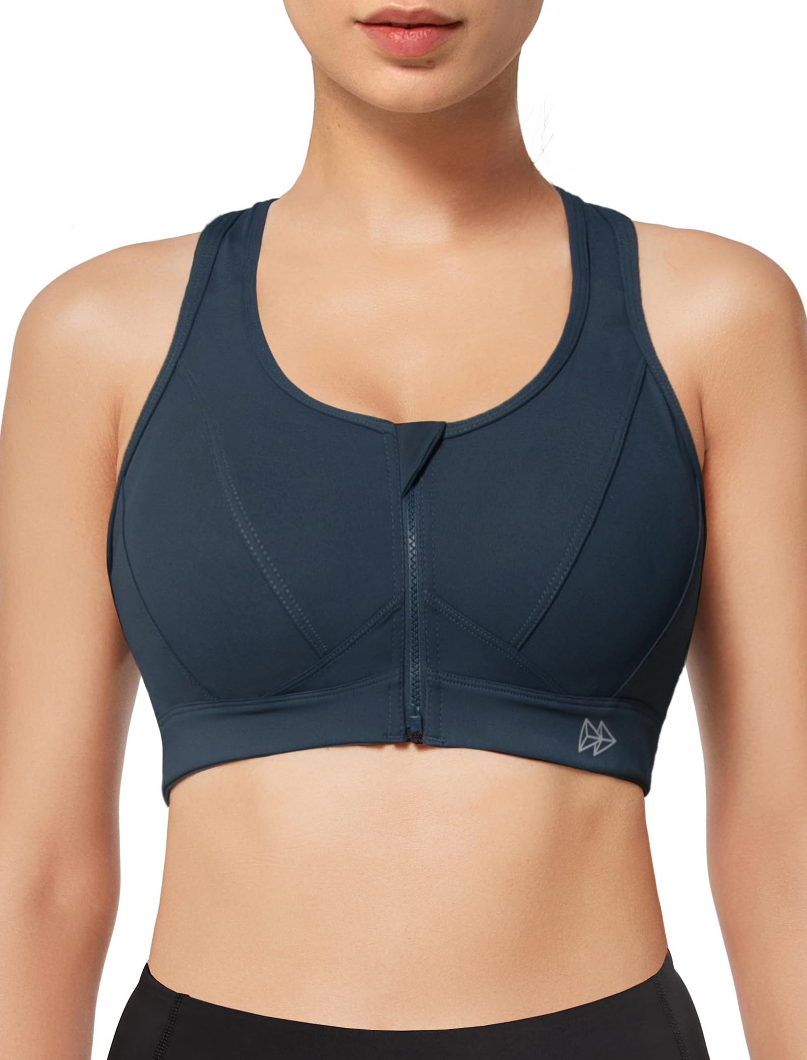 Yvette Reggiseno Sportivo da Donna Chiusura Anteriore Supporto Forte Seni Grandi Imbottiti per Fitness Yoga Running Jogging