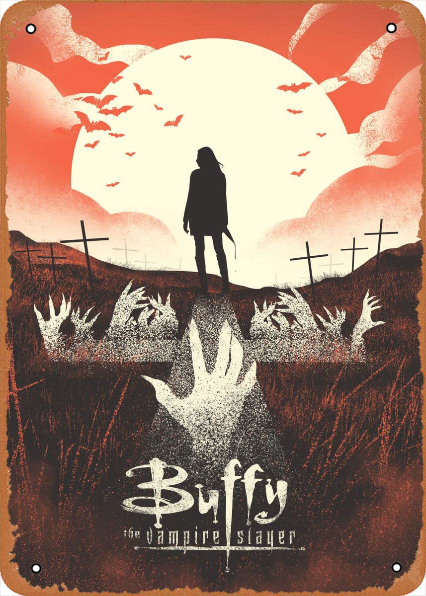 ShvieiartShvieiart Movie Poster Retro Metal Sign Buffy minimalistic Buffy Minimalistic Wall Art Decor Tin Sign-8x12inch