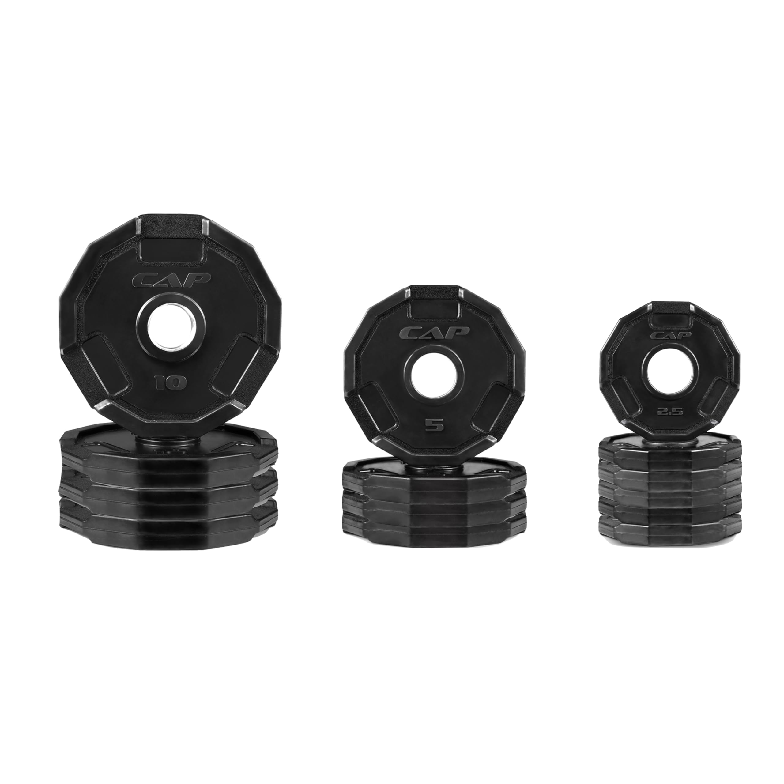CAP 75lb Pro Olympic 2-Inch Rubber Coated Weight Plate Set