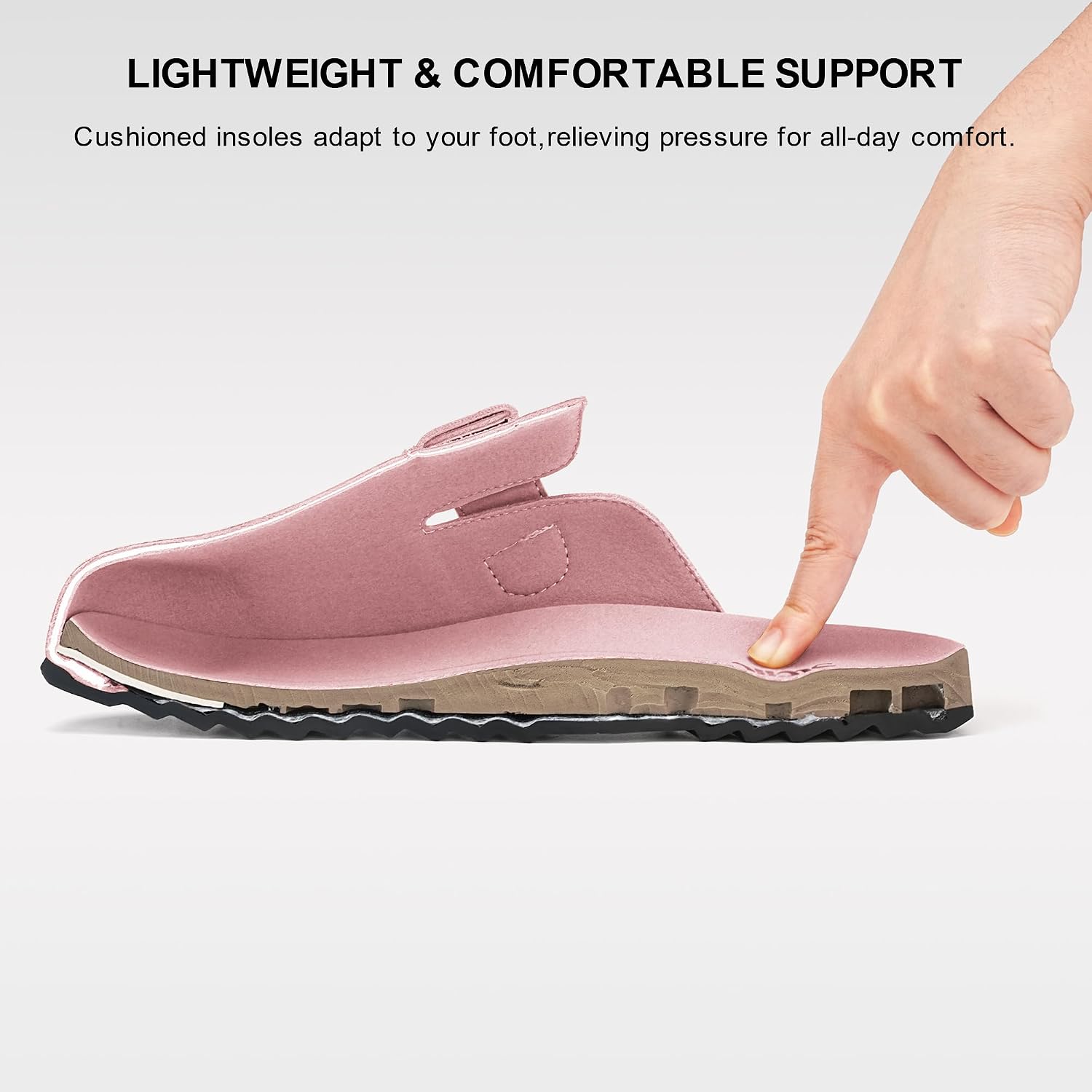 Stelle Suede Clogs for Women Men Potato Shoes with Arch Support Leather Cork Footbed Mules Slip on Home Slippers