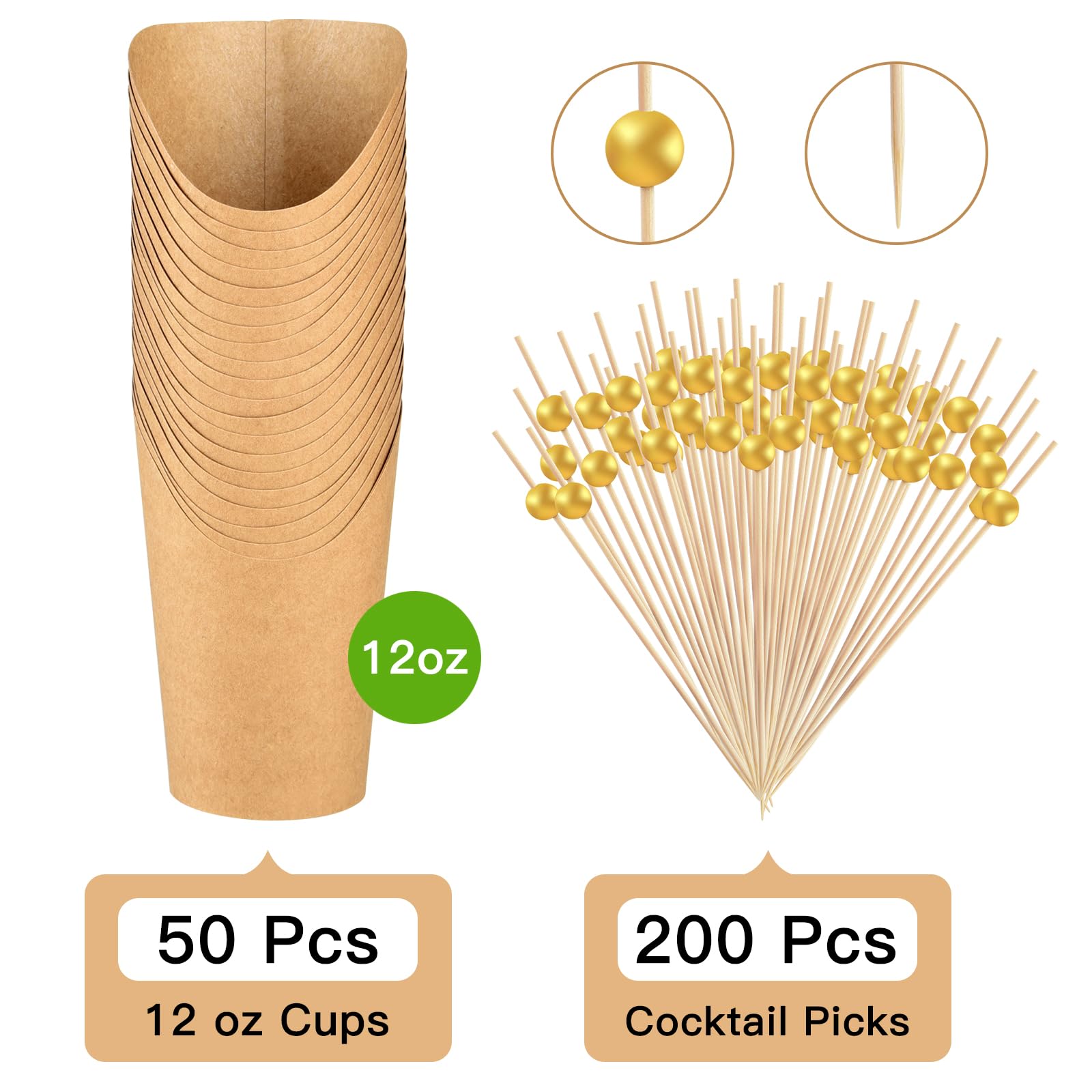ASTARON 50 Disposable Charcuterie Cups with Sticks - Image 4