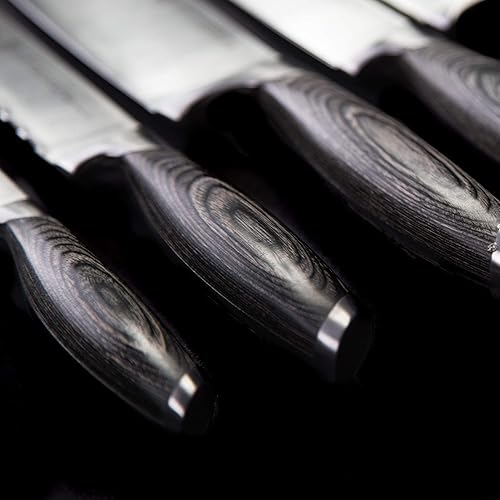 Miniatura 8 de Schmidt Brothers - Juego de 4 cuchillos para carne de ceniza bonded, cubiertos de acero inoxidable alemán de alto carbono en una caja de regalo de