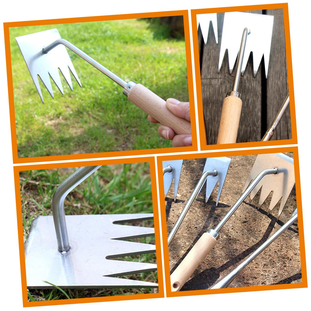 UPKOCH 3 Stück Praktischer Unkrautentferner mit Holzgriff Multifunktionales Werkzeug für Effektives Jäten im Garten für Eindringen und Müheloses Entfernen