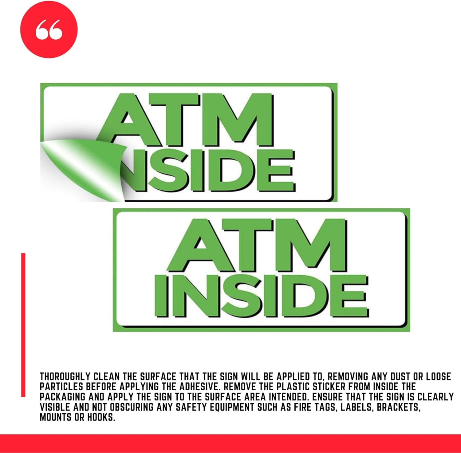 Flash Deals - 80% OFF ATM Inside Vinyl Sign, 5 x 12 Sticker Decal, 3 Pack, Retail Store Sign Featured Product ATM Inside Vinyl Sign, 5 x 12 Sticker Decal, 3 Pack, Retail Store Sign