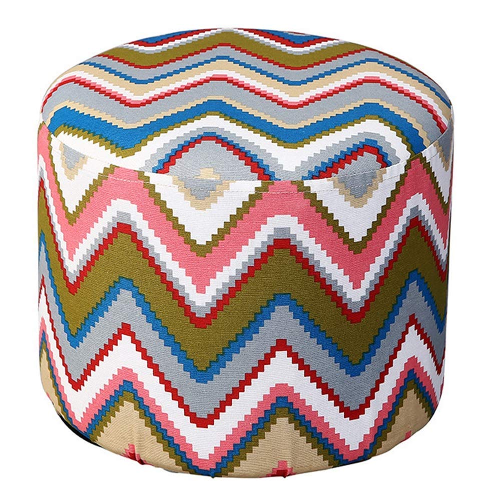 Tabourets en bois rembourrés avec assise en tissu de couleur C