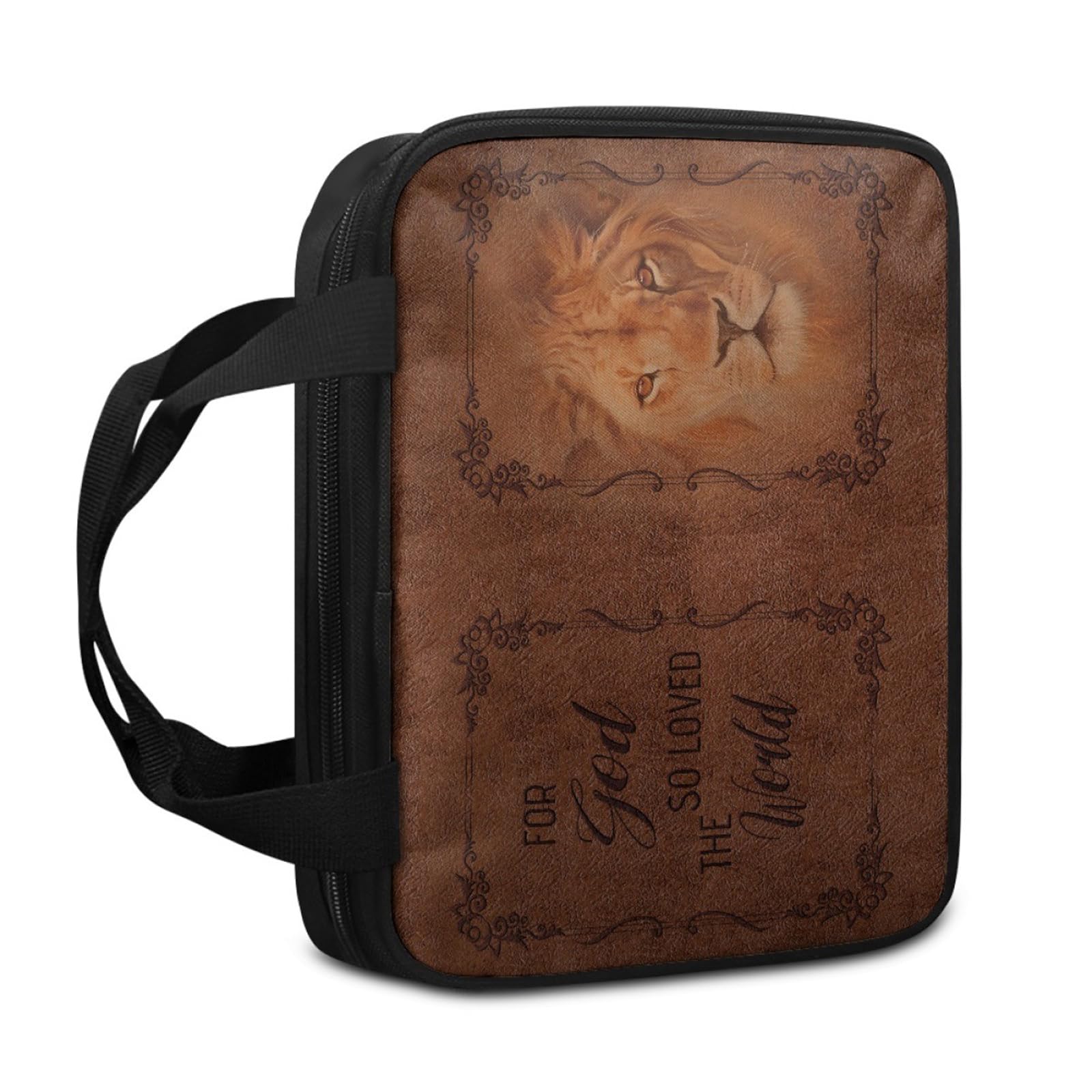 KAHDGSS Crosses Pattern Worship Essential Bag Tear Resistant Polyester Materials Multi Compartment Storage for Clergy Members Crosses Print Scripture Container