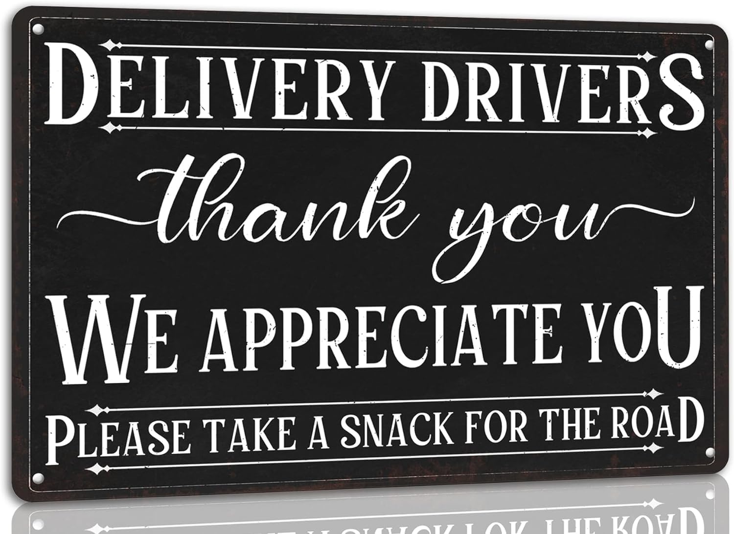 Anceky Style-9 Delivery Drivers Thank You We Appreciate You Tin Sign Vintage Funny Wall Decor Sign For Garage Bar Farmhouse Door Front Door Decor 12X16 Inch