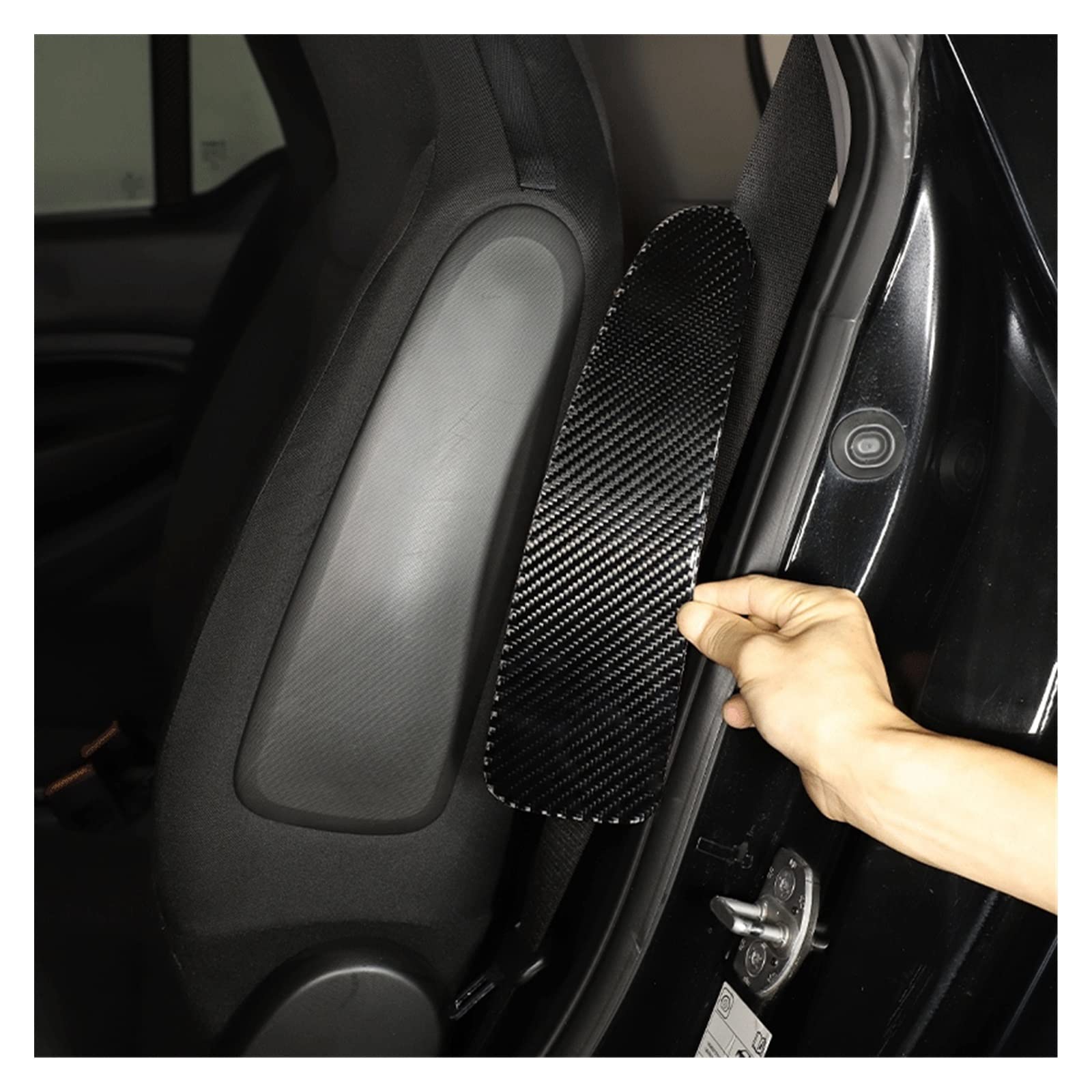 Wnętrze samochodu tapicerka boczna siedzenia z włókna węglowego zmodyfikowane siedzisko pasuje do Benz Smart 453 Fortwo 2016-2021 Auto akcesoria do wykończenia zestawy naklejek ochronnych
