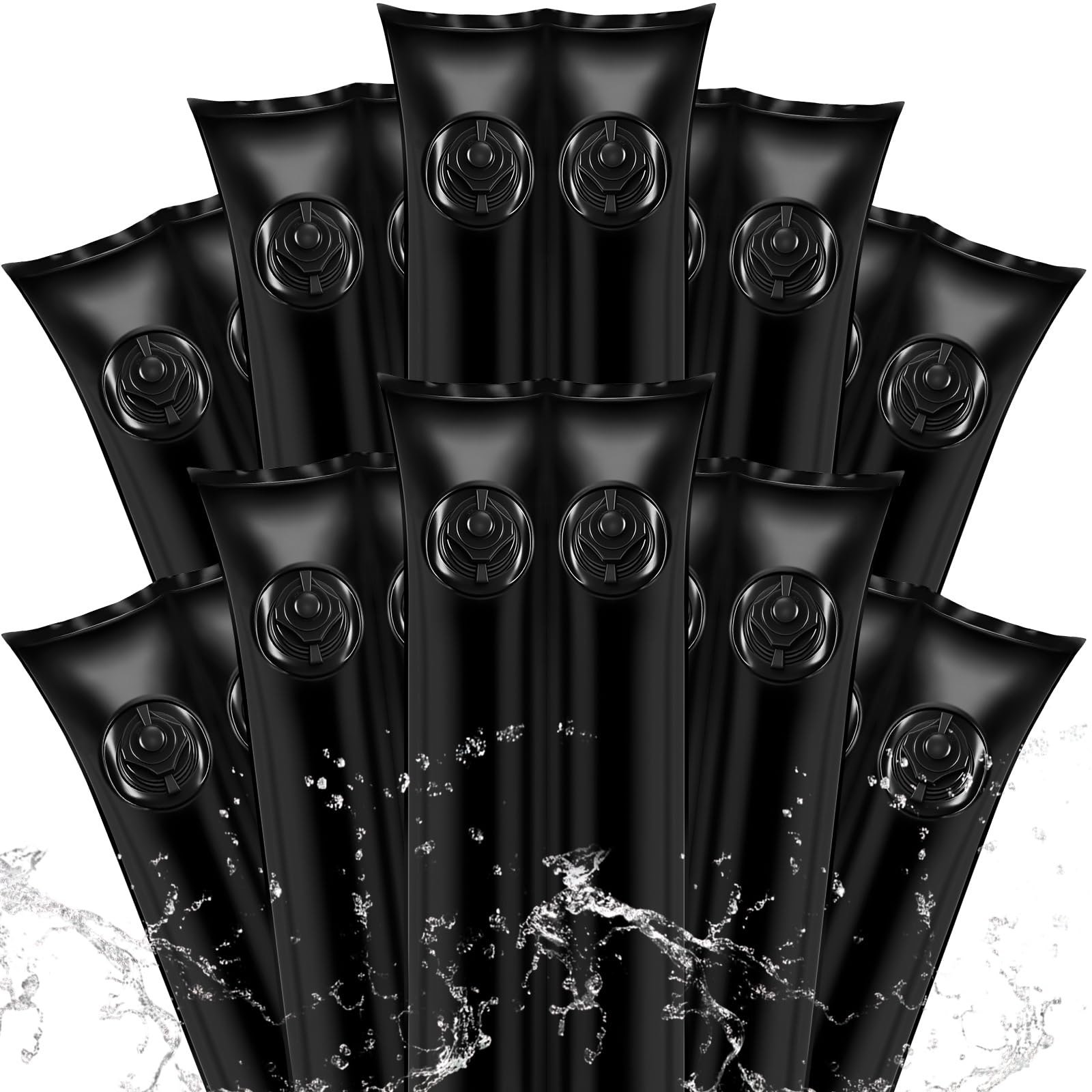 10 Pcs Double Chamber Swimming Pool Cover Water Bag for Inground Pool, 0.8mm Thick 8 ft Water Tube with Screw Cap for Winter Underground Pools Cover (Black)-image-12