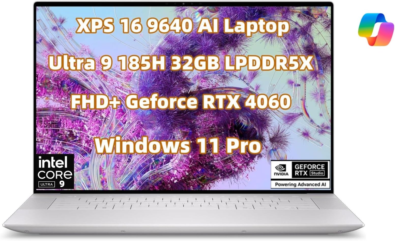 NewDell XPS 16 9640 Powerful AI Laptop 16.3 inch FHD+ Display Intel.Core Ultra 9 185H 32GB RAM LPDDR5X 1TB SSD Geforce RTX 4060 Copilot Webcam Backlit KYB Fingerprint WiFi 7 Thunderbolt 4 Win 11 Pro